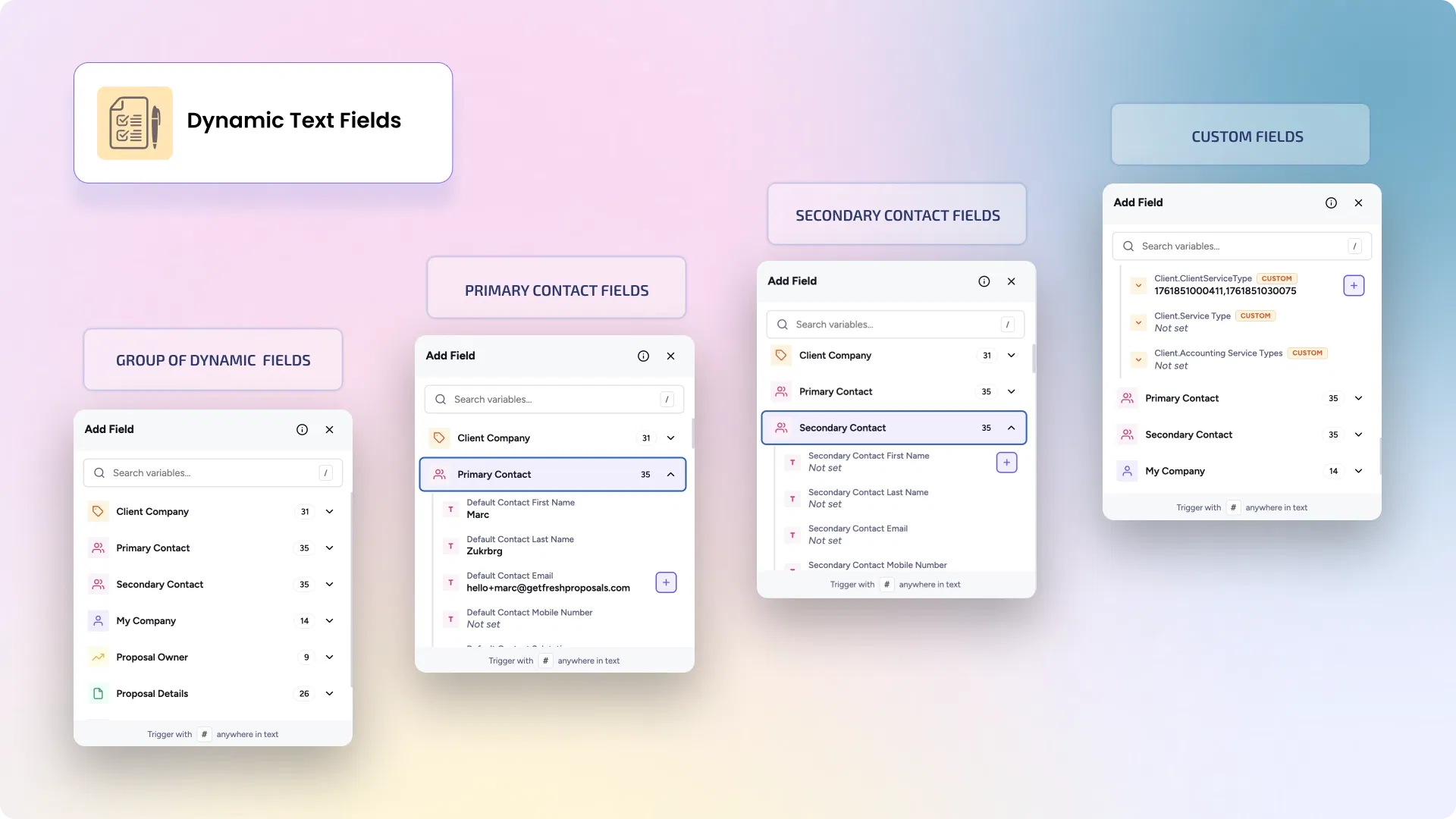 Dynamic Fields for Secondary Client Contact